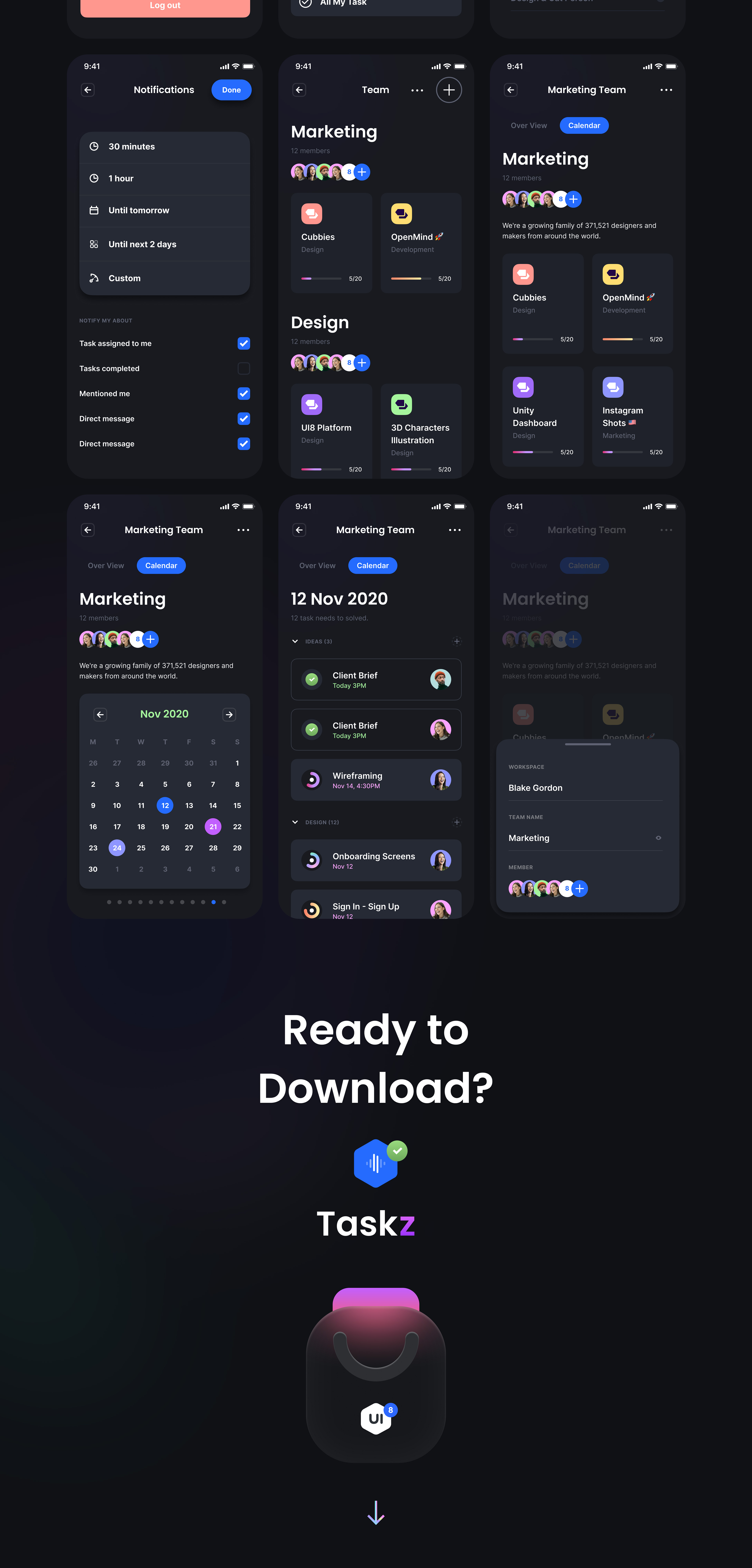 TaskZ - TaskMaster - Flutter UI Kit